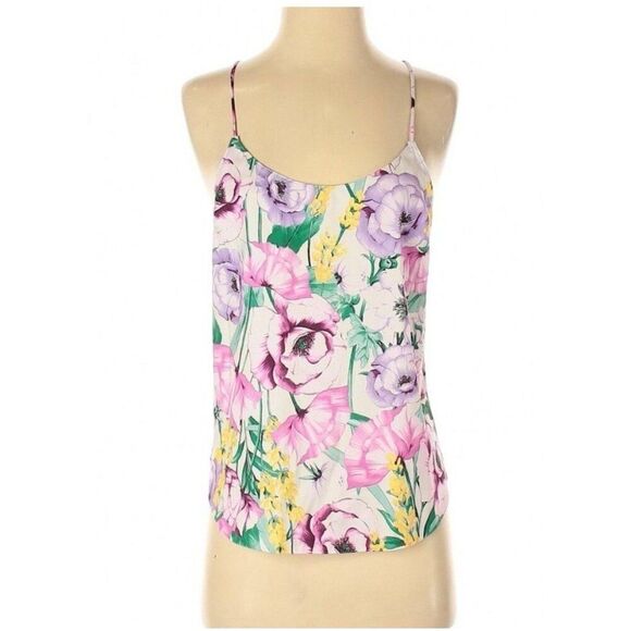 Victorias Secret Satin Pink Purple White Floral Tank Shorts Pajama Set Medium - Picture 4 of 10